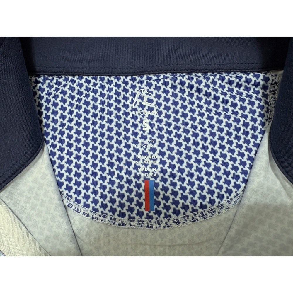Rhoback 1/4 Q-Zip Performance Pullover Dont Mess Texas AOP Blue White Mens Small - Picture 4 of 16